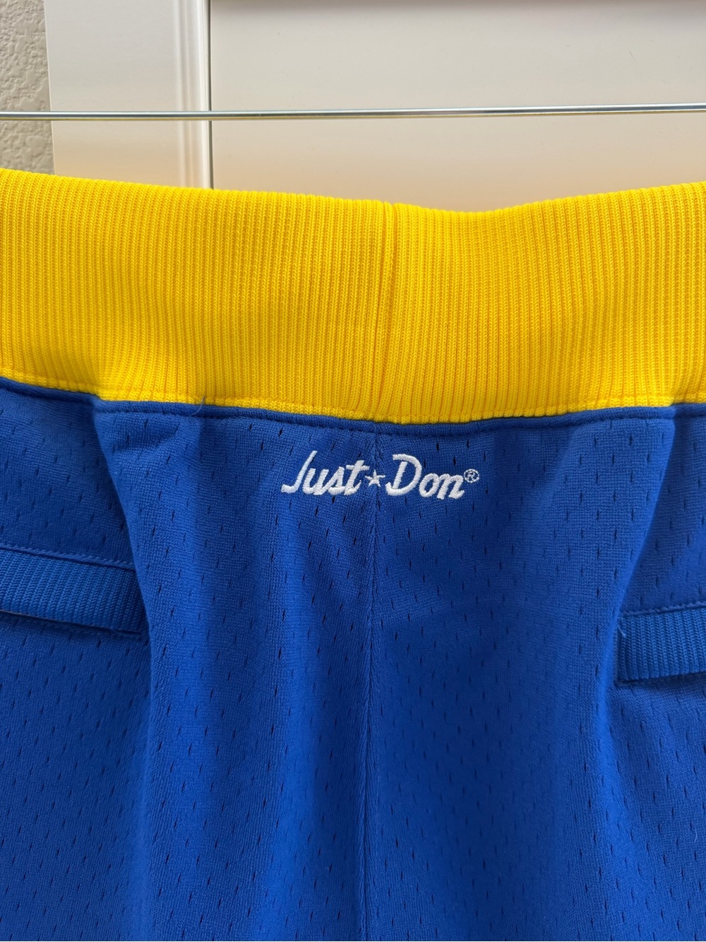 Golden State Warriors Royal Mitchell & Ness x Just Don 1993-94 Shorts - Picture 3 of 6